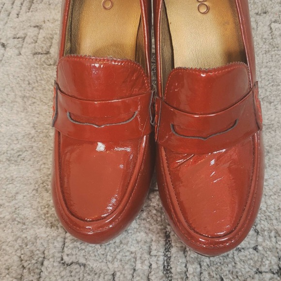 MeToo women's Deep Red Platform Block Heels size 7M - Picture 7 of 11